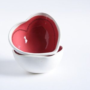 Red heart bowl